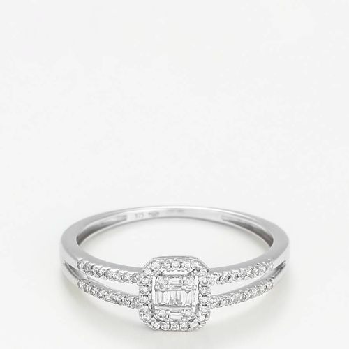 Silver Diamond Embellished Ring - Le Diamantaire - Modalova