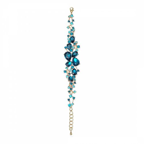 K Gold Blue Crystal Bracelet - Liv Oliver - Modalova