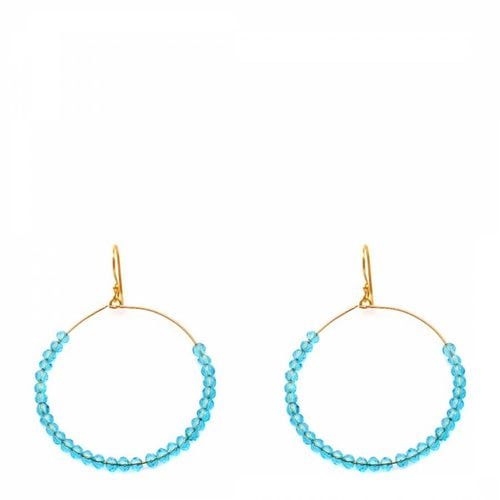 K Aquamarine Quartz Hoop Earrings - Liv Oliver - Modalova