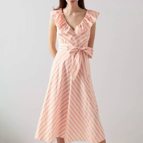 Pink Shenyu Stripe Silk Dress - L K Bennett - Modalova