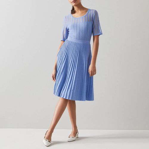 Blue Anna Pleated Midi Dress - L K Bennett - Modalova