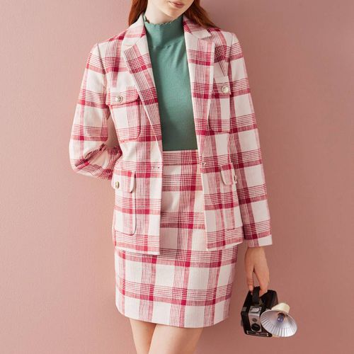 Pink Check Lottie Cotton Blend Jacket - L K Bennett - Modalova