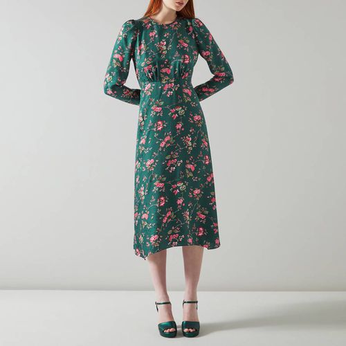 Green Floral Angelica Silk Dress - L K Bennett - Modalova