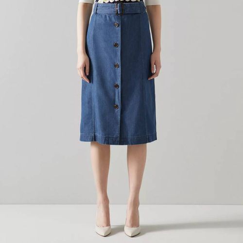 Dark Blue Oda Denim Skirt - L K Bennett - Modalova