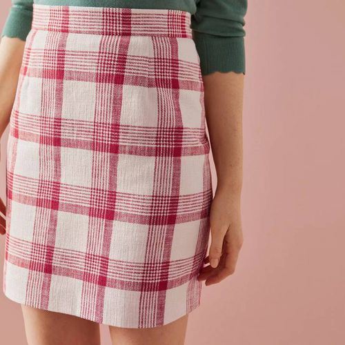 Multi Check Lotta Cotton Skirt - L K Bennett - Modalova