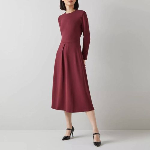 Burgundy Maria Pleated Dress - L K Bennett - Modalova
