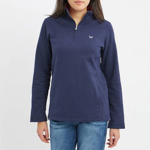 Navy 1/2 Zip Cotton Sweatshirt - Crew Clothing - Modalova