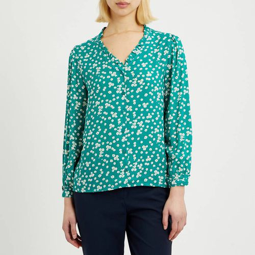 Green Floral Button Through Blouse - Crew Clothing - Modalova