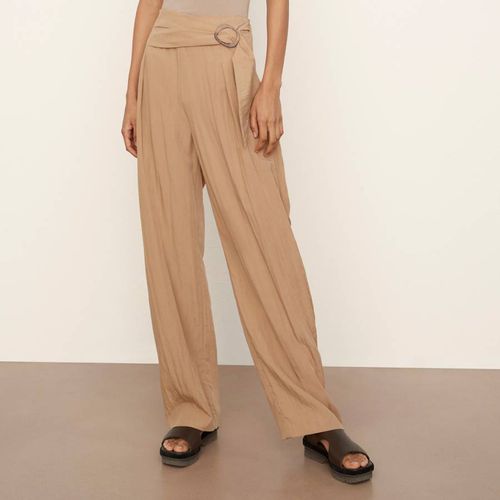 Camel Tie Front Wide Leg Trousers - Vince - Modalova