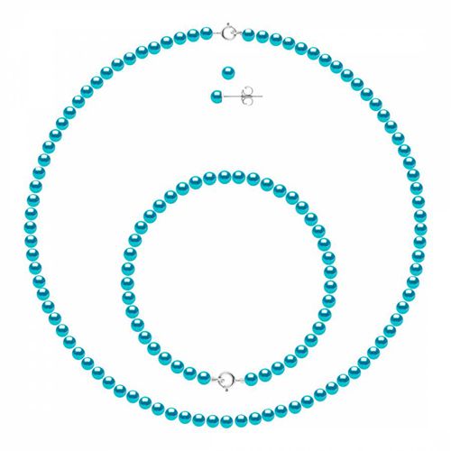 Turquoise Complete Necklace Earrings And Bracelet Set - Manufacture Royale - Modalova
