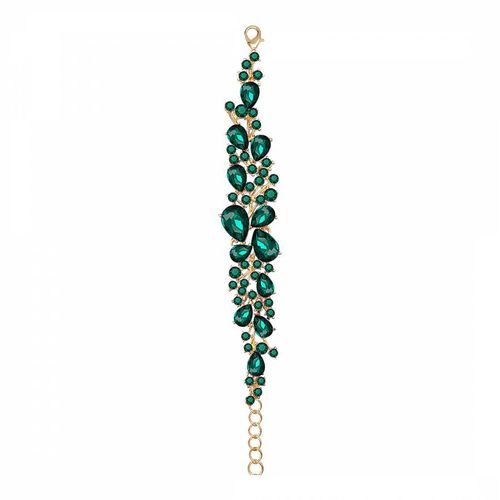 K Gold Green Crystal Bracelet - Liv Oliver - Modalova