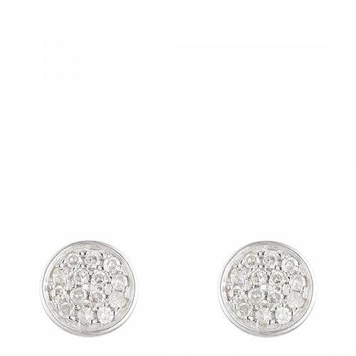 Silver Diamond Round Stud Earrings - Diamond And Co - Modalova