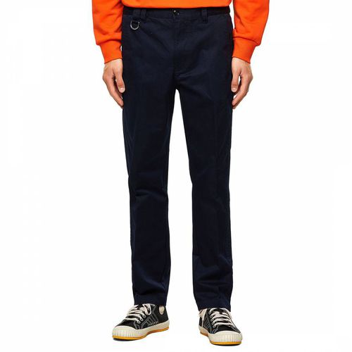 Navy Francis Tapered Cotton Trousers - Diesel - Modalova