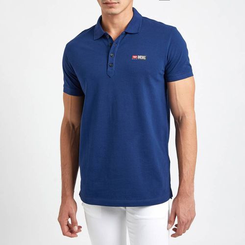 Blue T-Weet-Split Cotton Polo Shirt - Diesel - Modalova