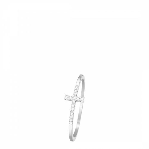 Silver Diamond Cross Ring - Diamond And Co - Modalova