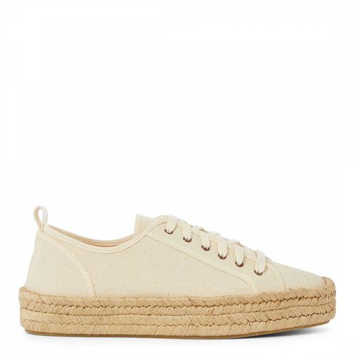 Cream Canvas Espadrille Trainers - Paseart - Modalova