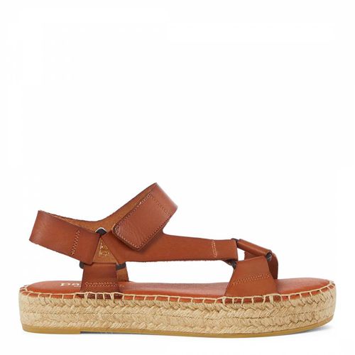 Brown Leather Espadrille Sandals - Paseart - Modalova
