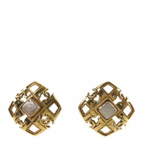 Gold Chanel Coco Mark Earrings - Vintage Chanel - Modalova