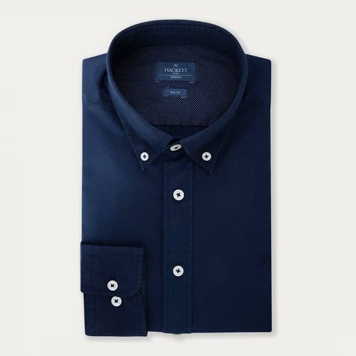 Navy Regular Fit Cotton Shirt - Hackett London - Modalova