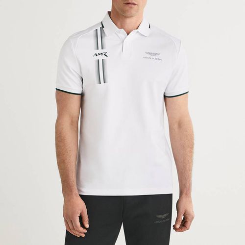 AMR Stripe Logo Cotton Polo Shirt - Hackett London - Modalova