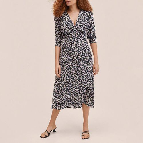 Multi Floral Print Dress - Mango - Modalova