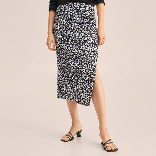 Black Floral Print Skirt - Mango - Modalova