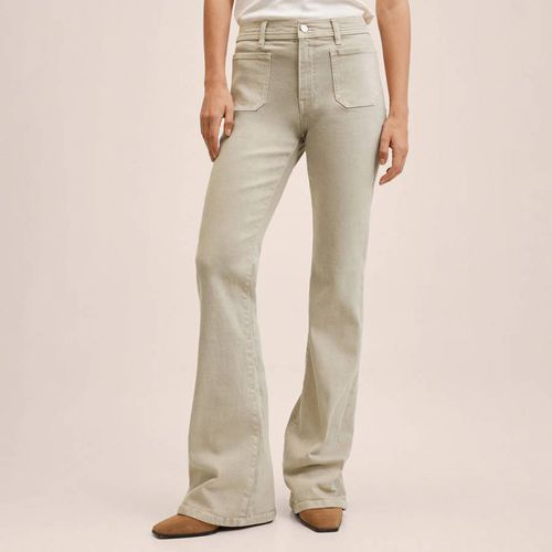 Beige Flared Cotton Jeans - Mango - Modalova