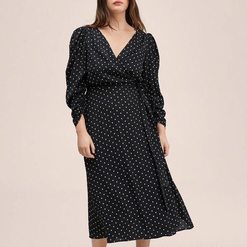 Black Print Wrap Dress - Mango - Modalova