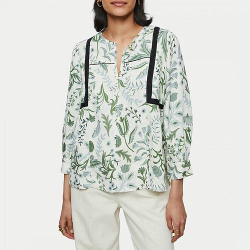 Green Botanist Floral Linen Blouse - Jigsaw - Modalova