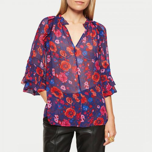 Purple Celestial Floral Crinkle Top - Jigsaw - Modalova