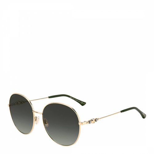 Gold Green Birdie Round Sunglasses - Jimmy Choo - Modalova