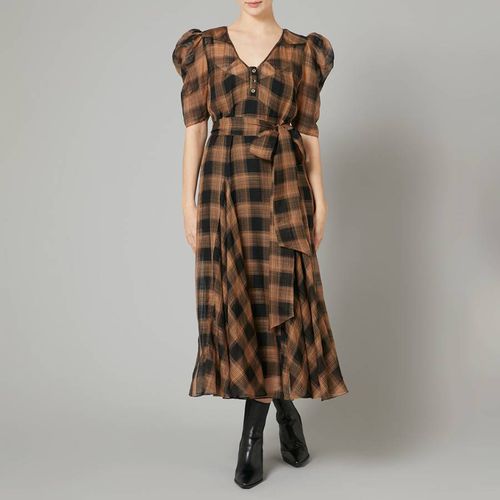 Camel Check Nash Silk Blend Dress - Temperley London - Modalova