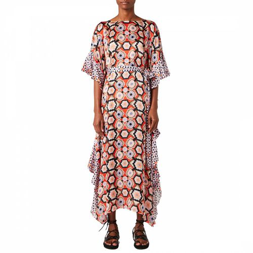 Crochet Print Silk Kaftan Dress - Temperley London - Modalova