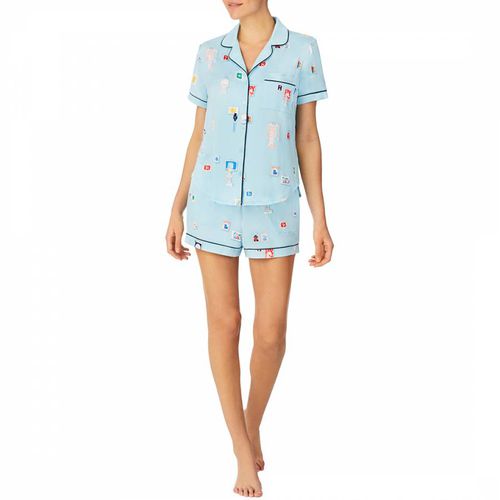 Blue Print Brushed Jersey Cropped Pajama Set - Kate Spade - Modalova