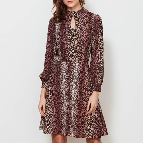 Leopard Print Flared Dress - SOSANDAR - Modalova