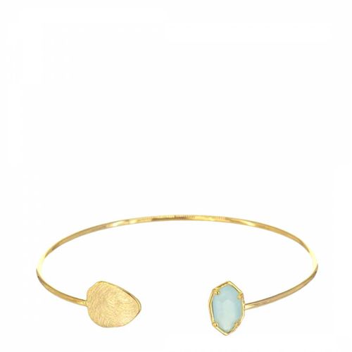 K Gold Sea Green Cuff Bangle - Liv Oliver - Modalova