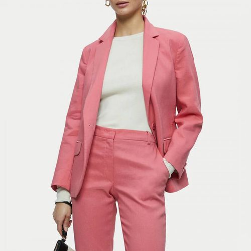 Pink Portofino Linen Blend Blazer - Jigsaw - Modalova