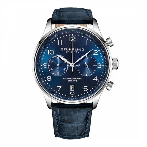 Men's /Blue Chronograph Quartz Watch 42mm - Stuhrling - Modalova