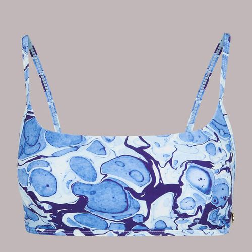 Blue Marble Print Bikini Top - WHISTLES - Modalova
