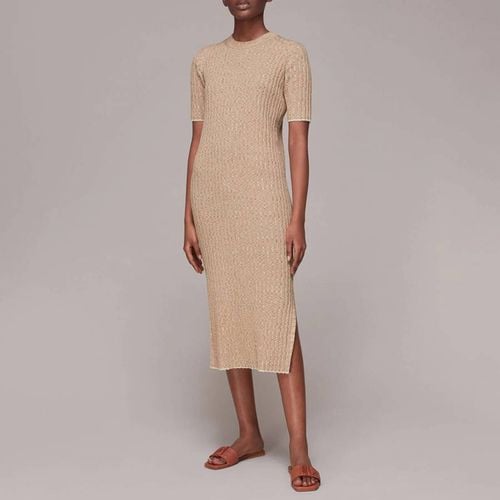 Camel Eva Rib Knit Midi Dress - WHISTLES - Modalova