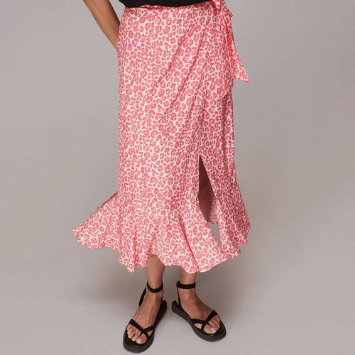 Pink Animal Print Wrap Skirt - WHISTLES - Modalova