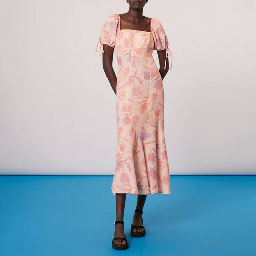 Pink Floral Print Midi Dress - WHISTLES - Modalova