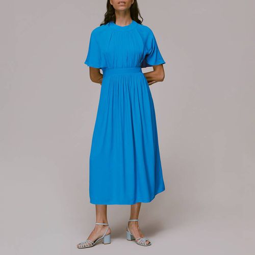 Blue Amelia Cape Sleeve Midi Dress - WHISTLES - Modalova