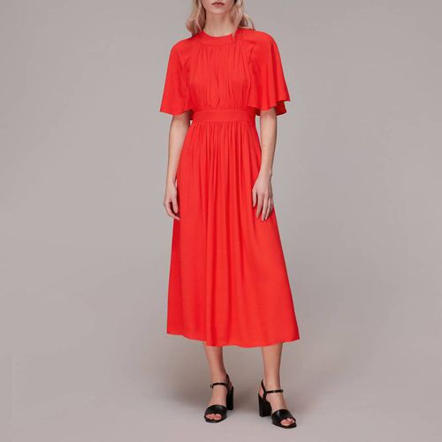 Red Amelia Cape Sleeve Midi Dress - WHISTLES - Modalova