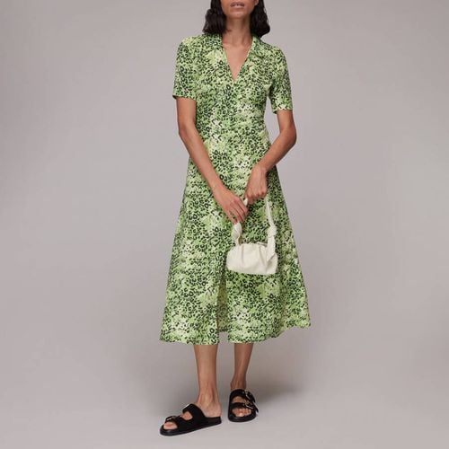 Green Animal Print Midi Shirt Dress - WHISTLES - Modalova