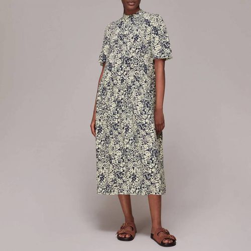 Navy Floral Trapeze Dress - WHISTLES - Modalova