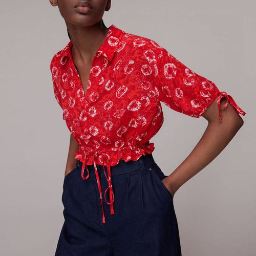 Red Floral Print Crop Top - WHISTLES - Modalova