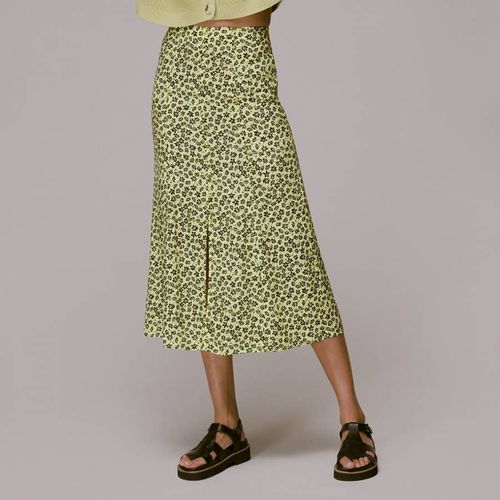 Yellow Floral Print Midi Skirt - WHISTLES - Modalova