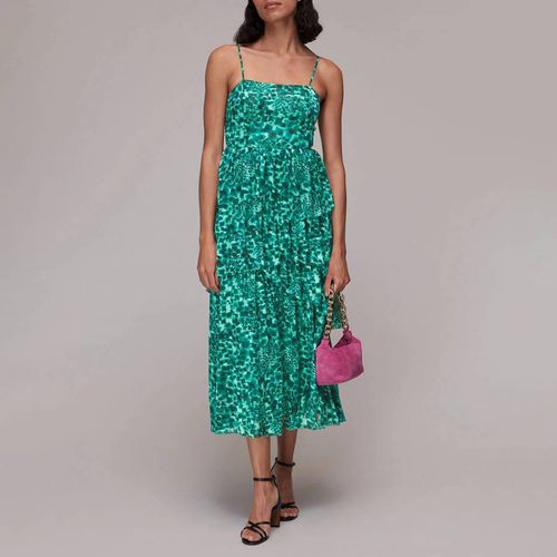 Green Watercolour Tiered Midi Dress - WHISTLES - Modalova