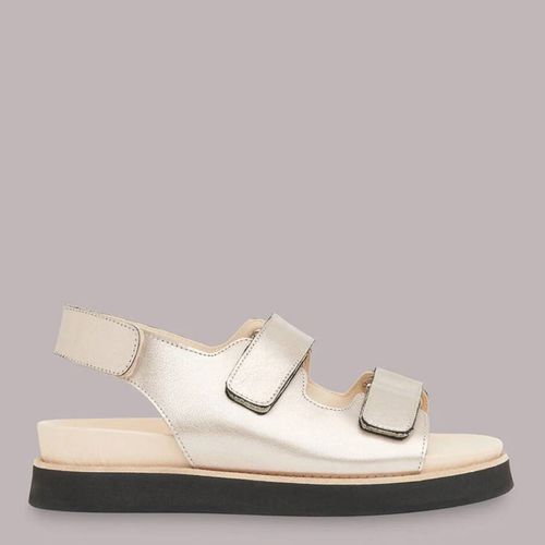 Silver Rocco Velcro Leather Sandals - WHISTLES - Modalova